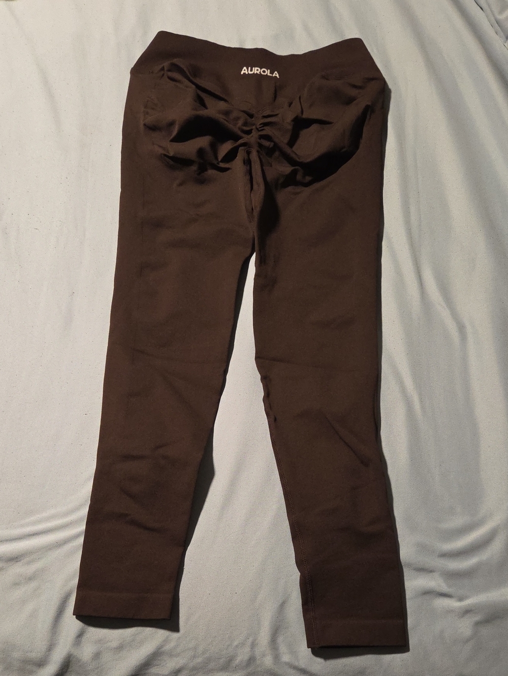 Aurola Brown Scrunch-Back Active Leggings